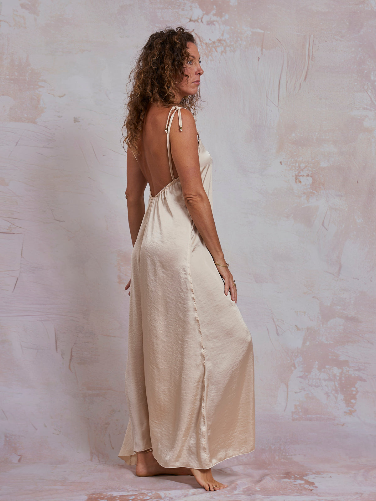 Ivory Satin Luna Dress