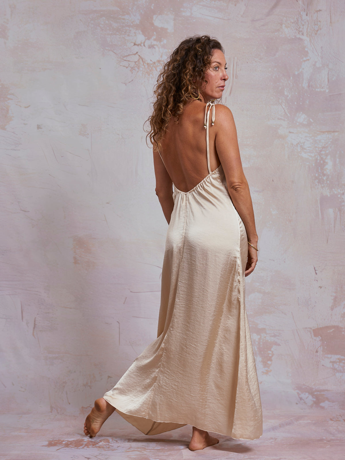 Ivory Satin Luna Dress