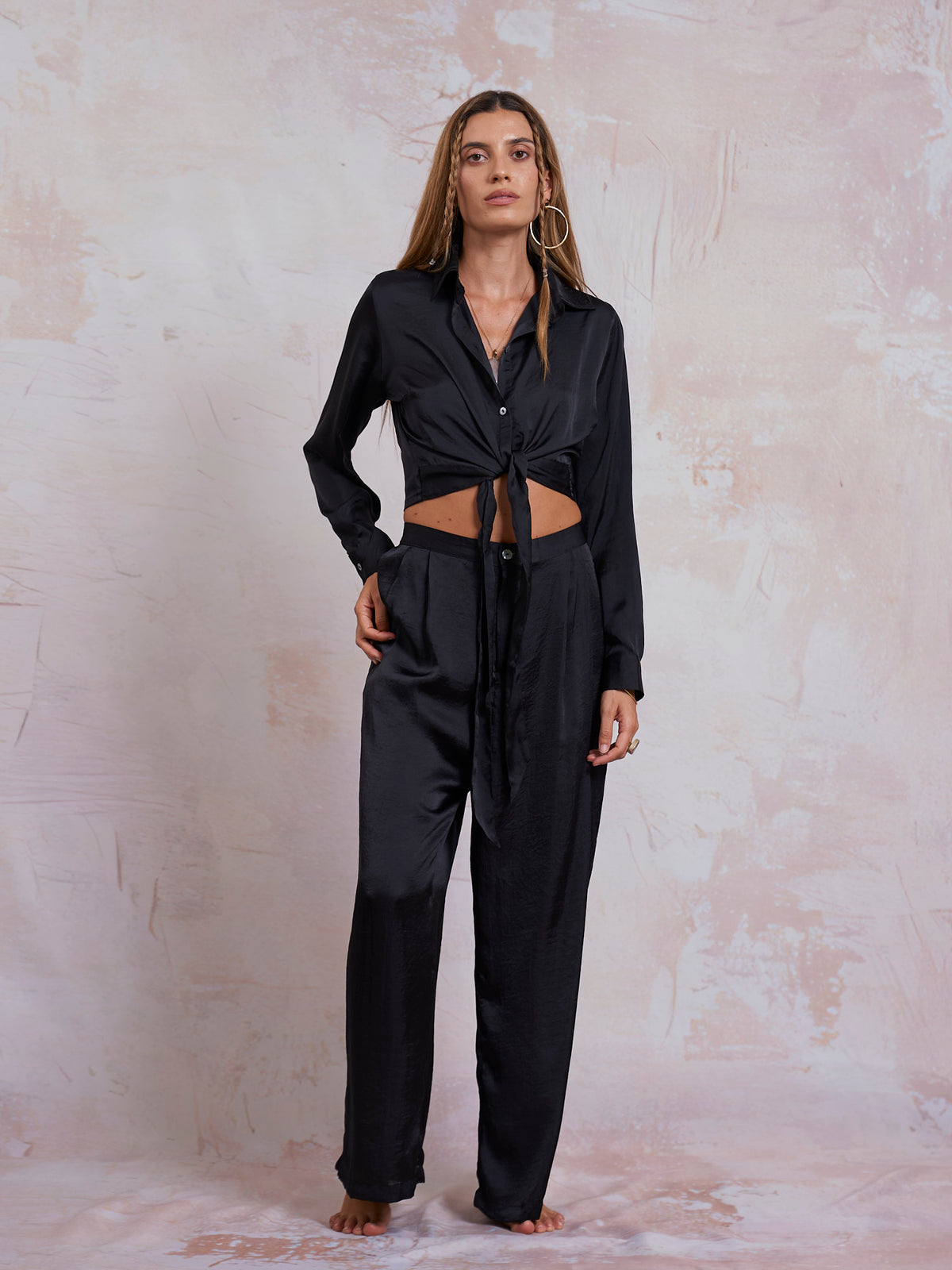 Black Satin Nancy Shirt