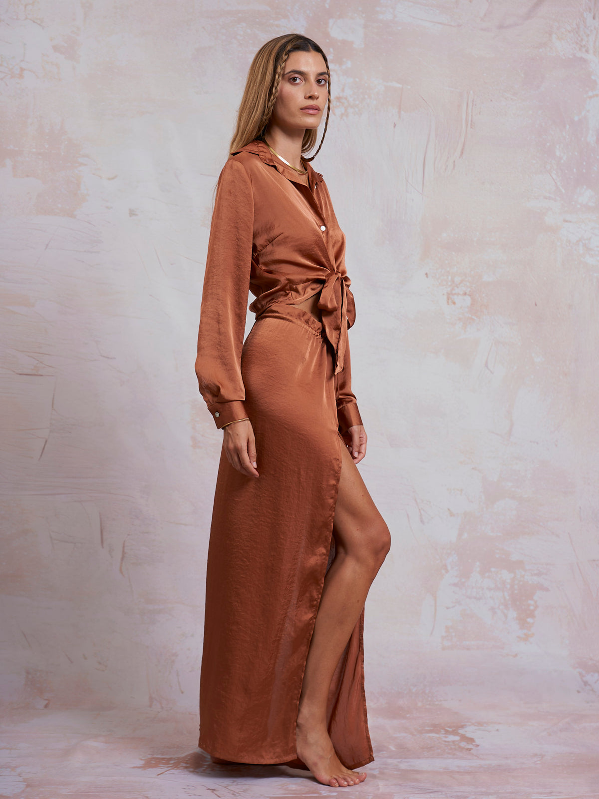 Copper Satin Nancy Shirt