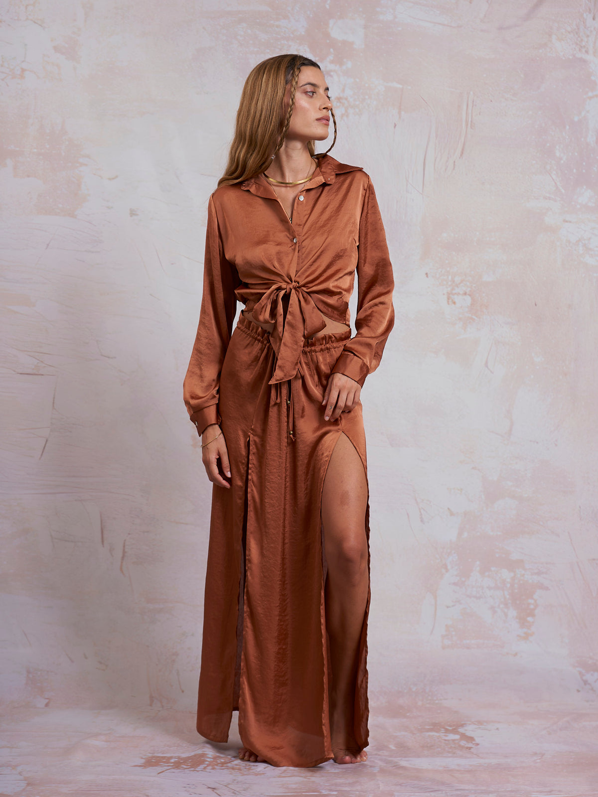 Copper Satin Nancy Shirt