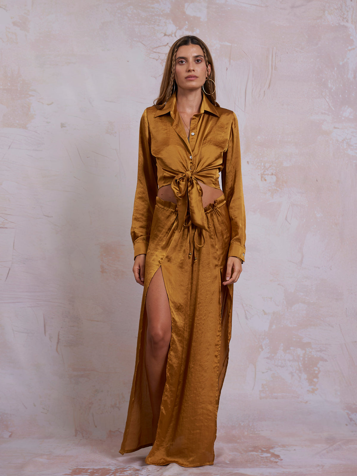 Gold Satin Nancy Shirt