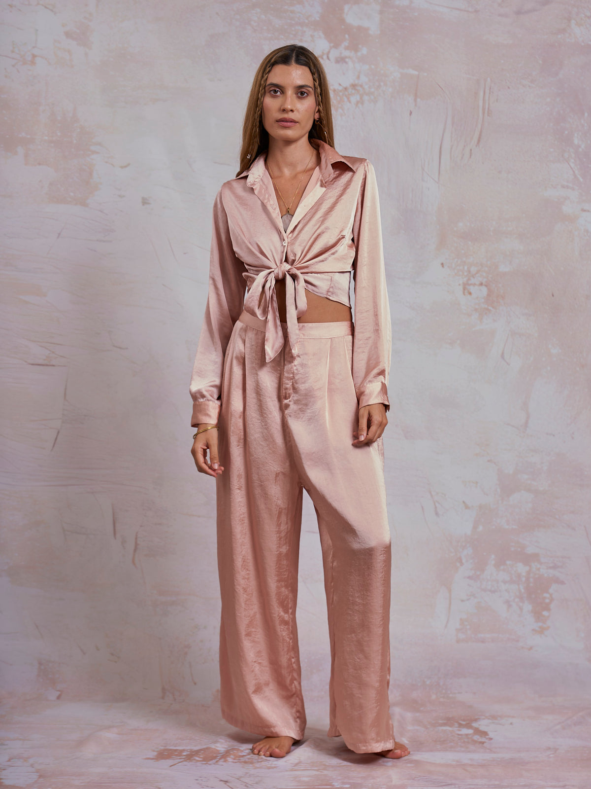 Blush Satin Sara Pants