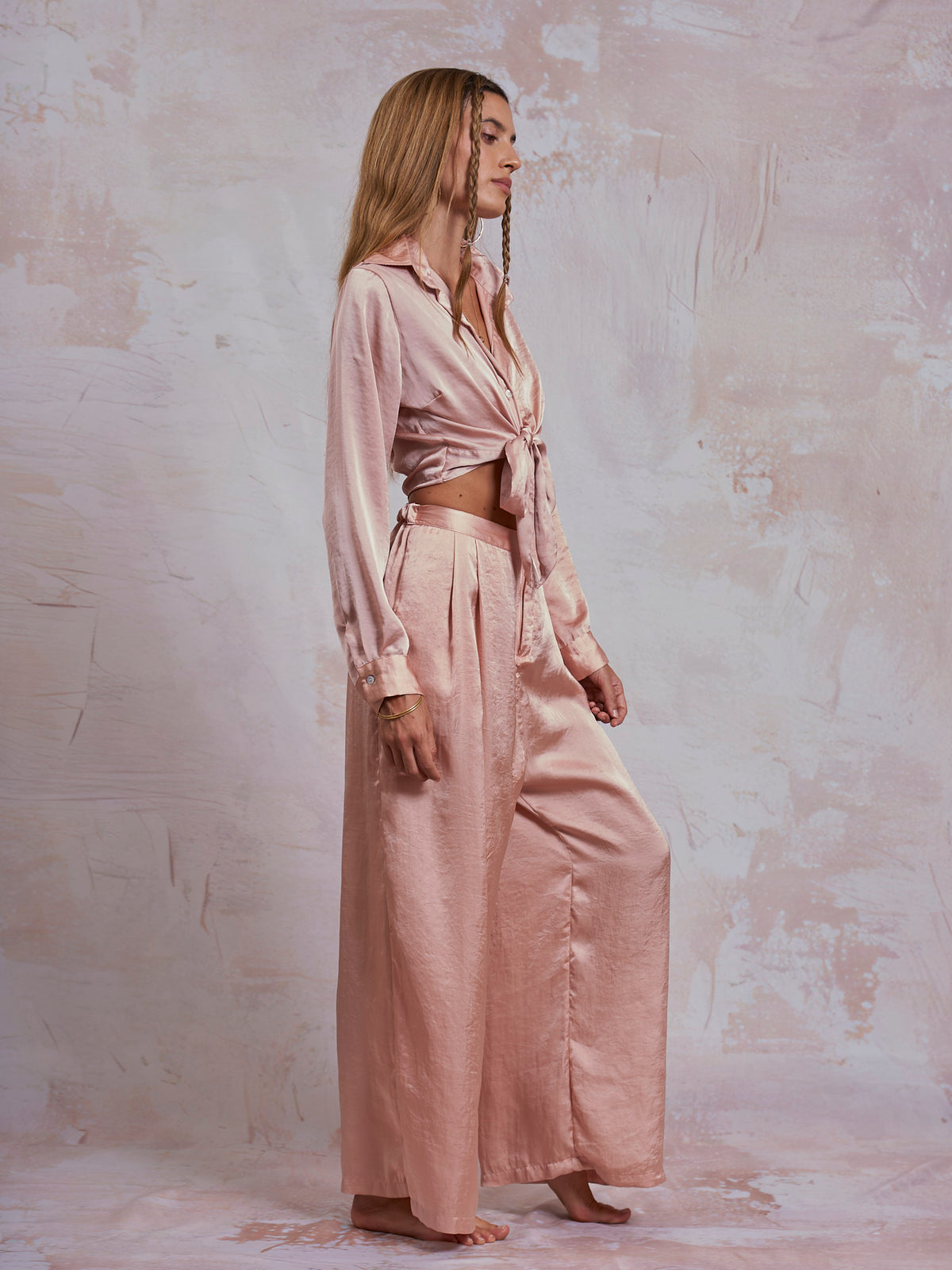 Blush Satin Sara Pants