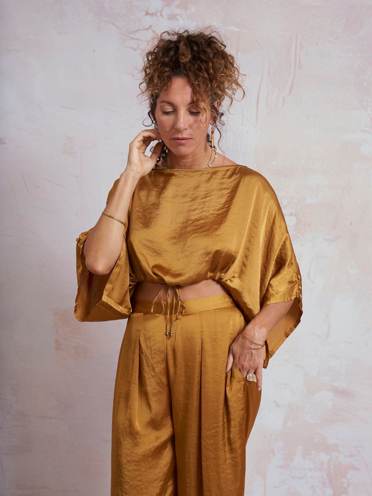 Gold Satin Petra Top