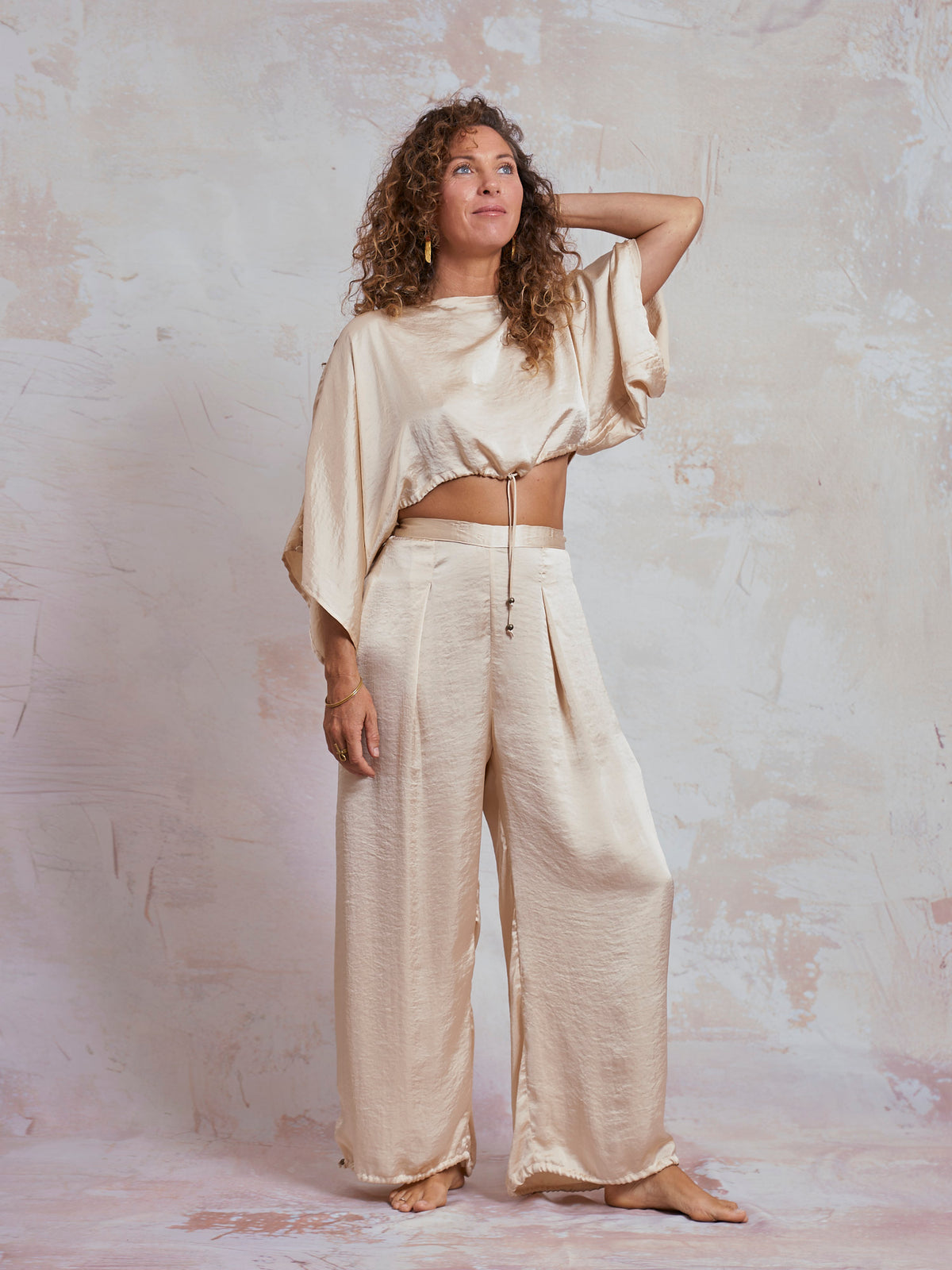 Ivory Satin Petra Top