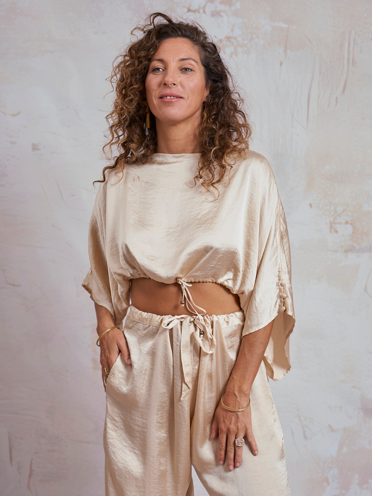 Ivory Satin Petra Top