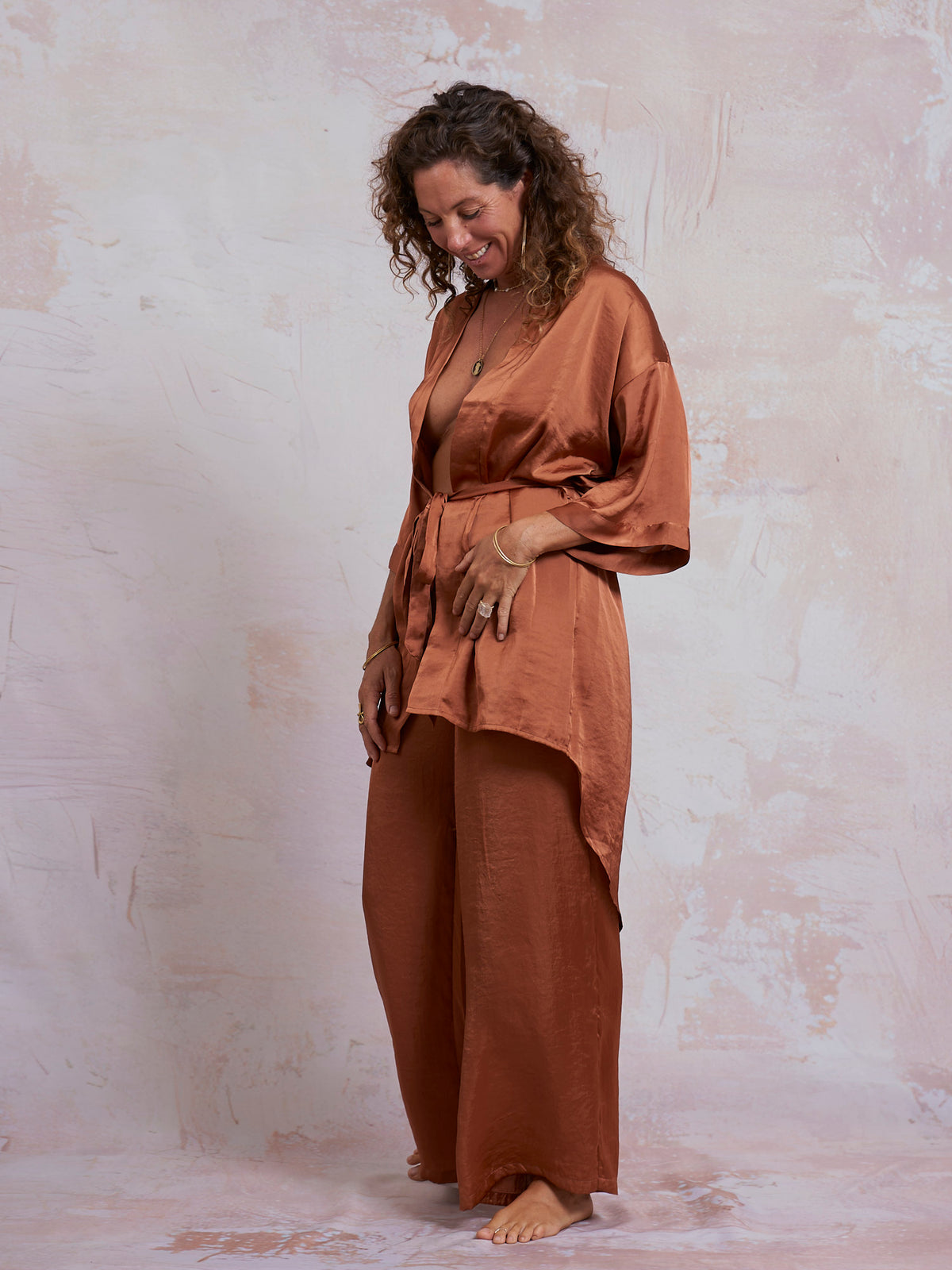 Copper Satin Sam Kimono