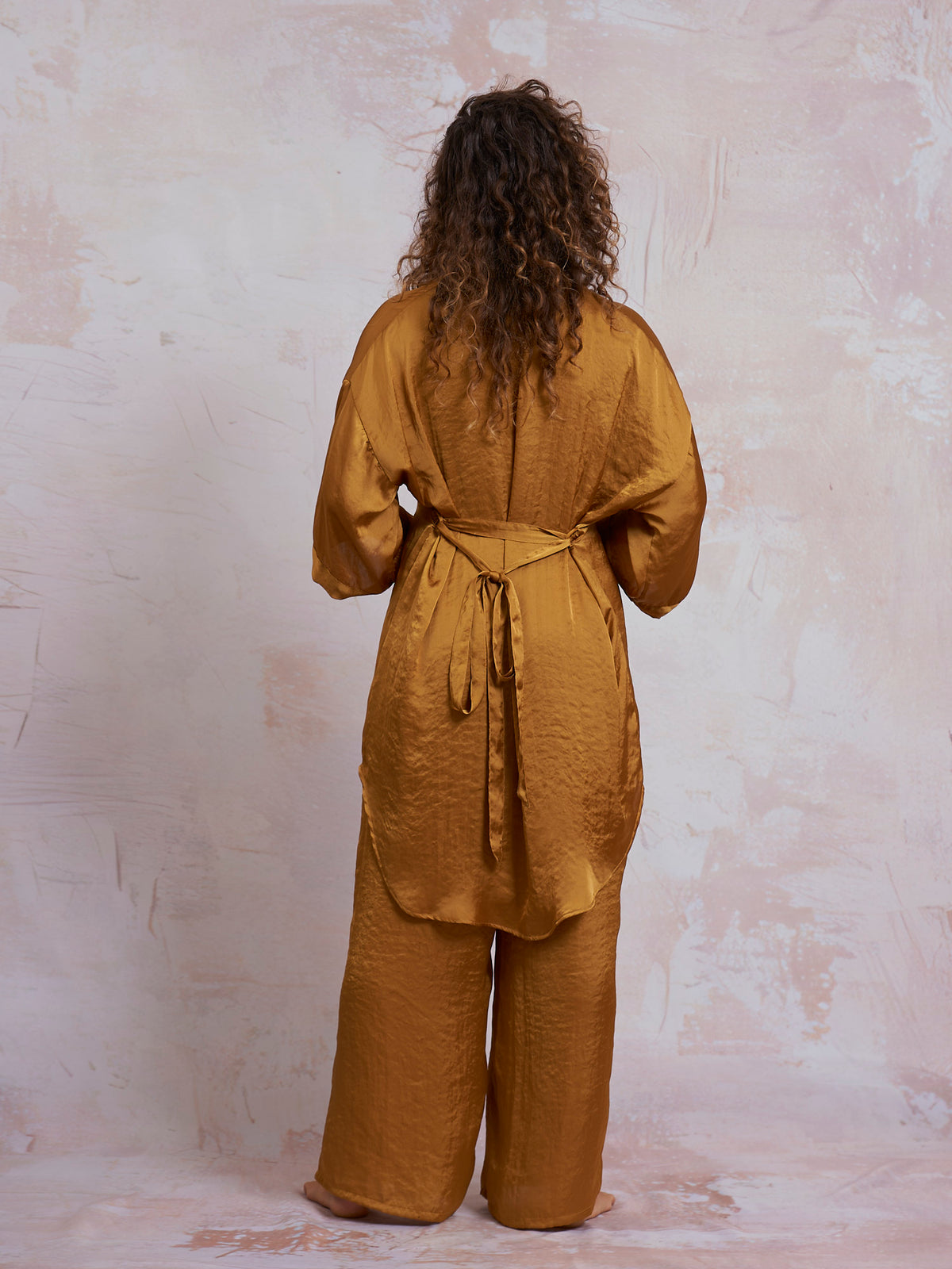 Gold Satin Sam Kimono