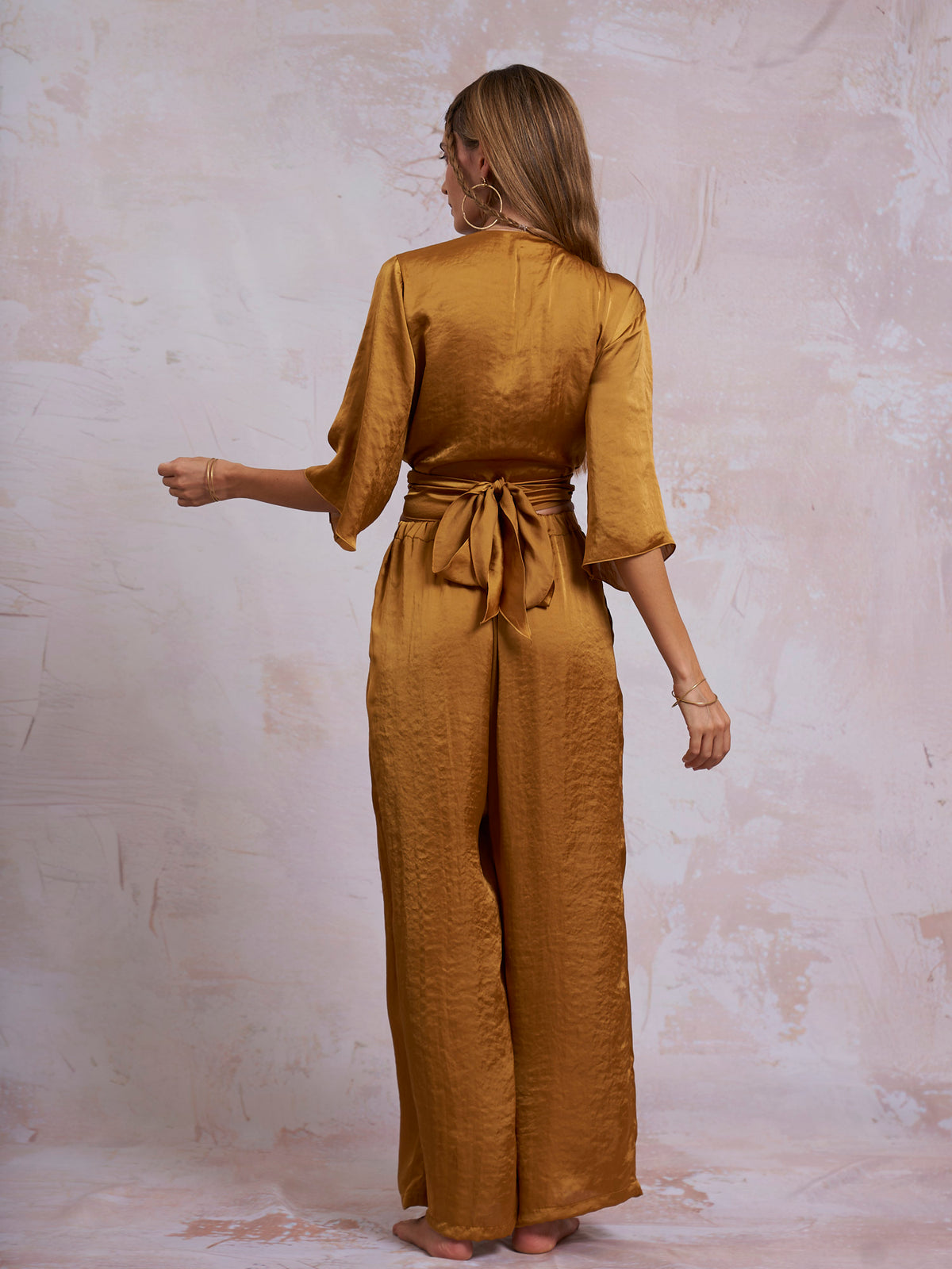 Gold Satin Sara Pants