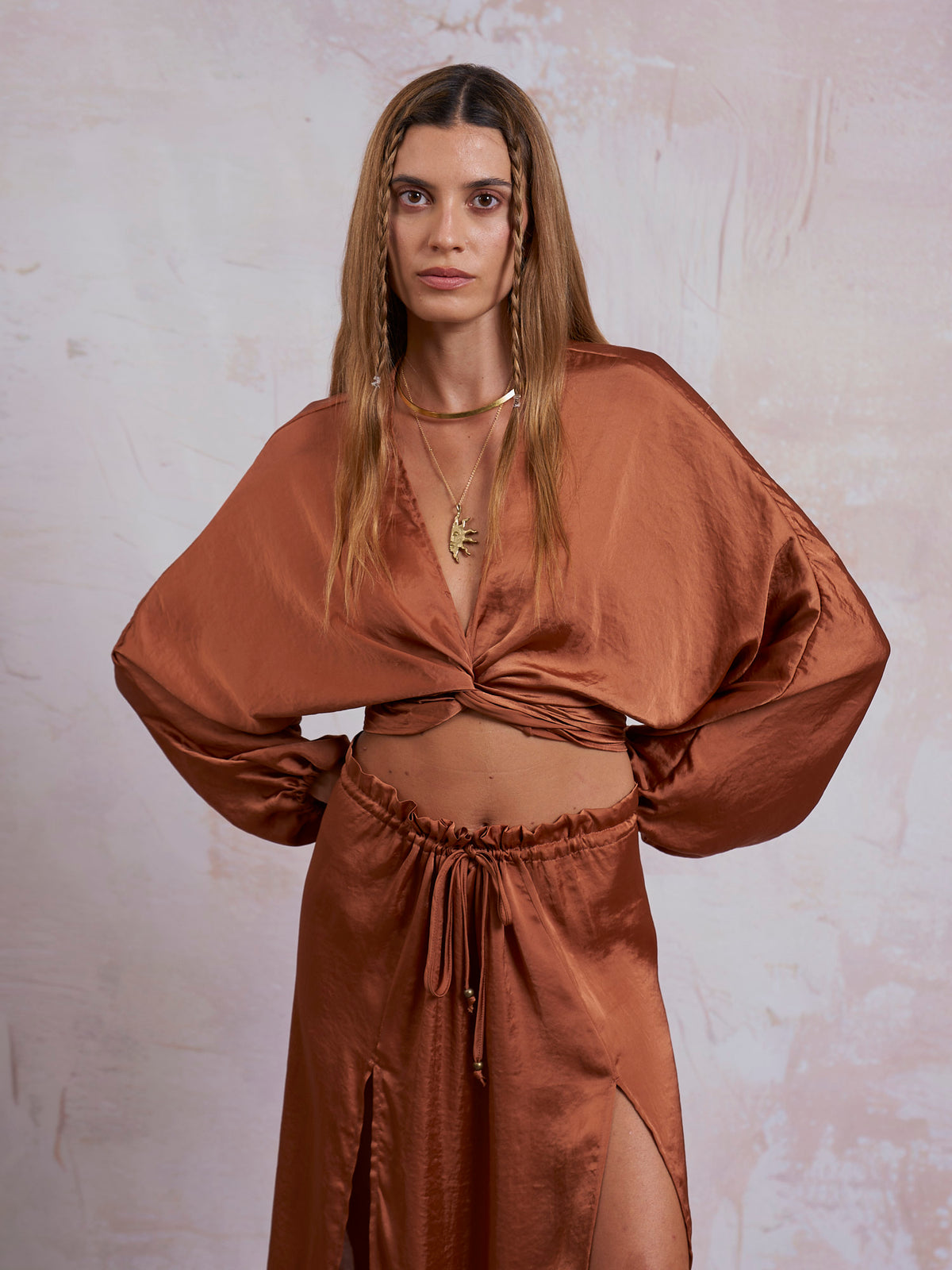 Copper Satin Selene Top