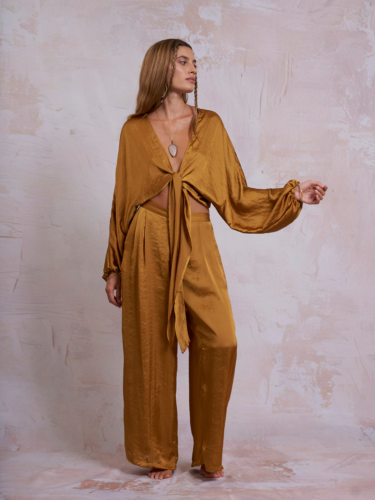 Gold Satin Selene Top