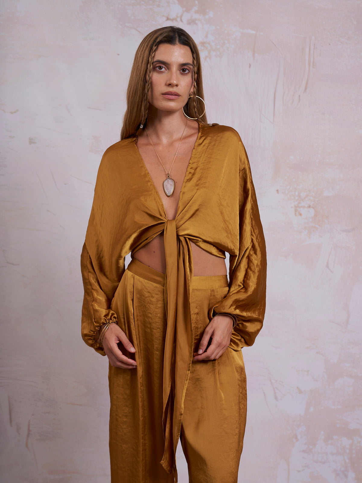 Gold Satin Selene Top