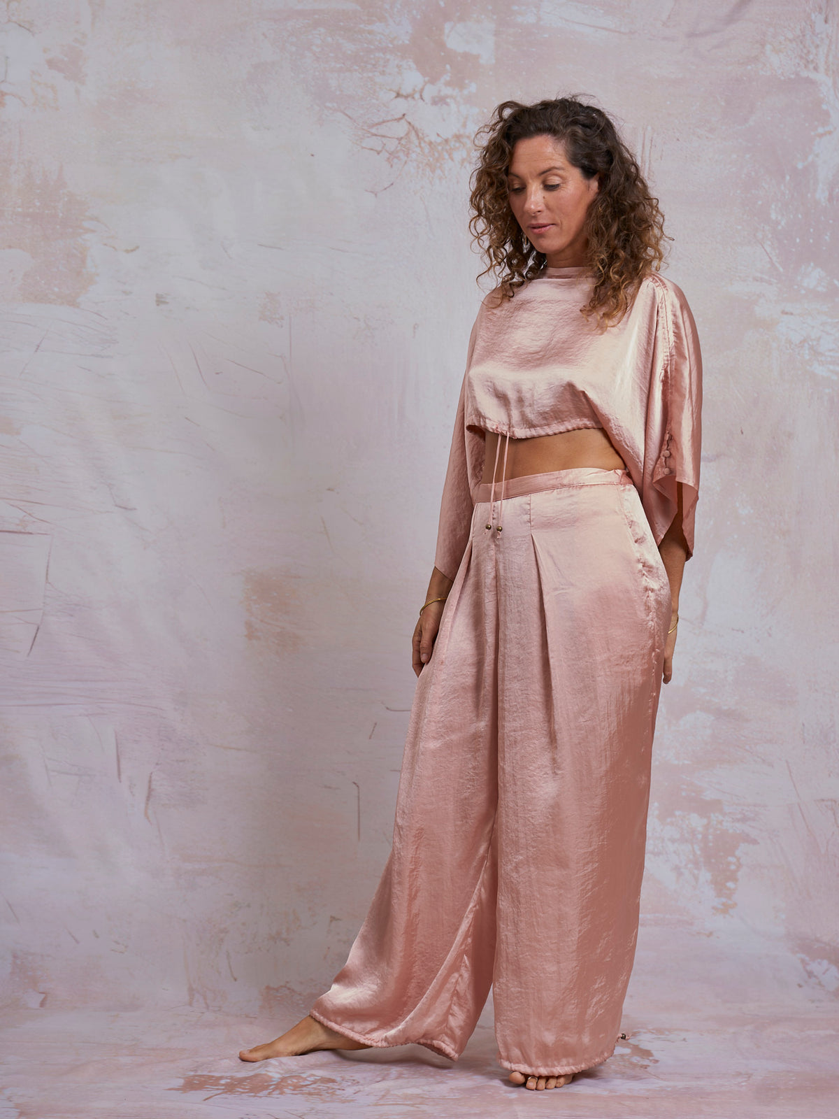 Blush Satin Yuko Pants