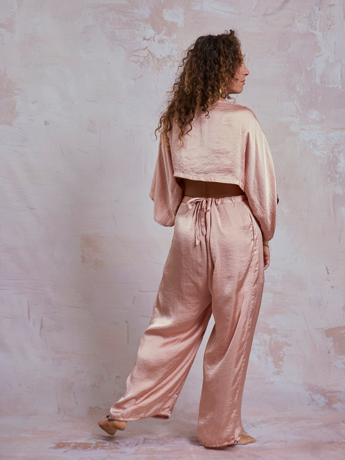 Blush Satin Yuko Pants