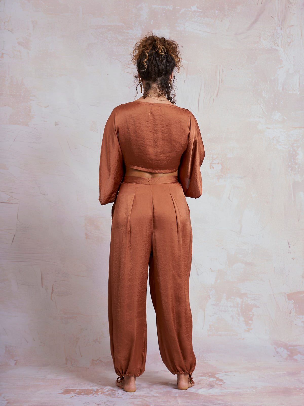Copper Satin Yuko Pants