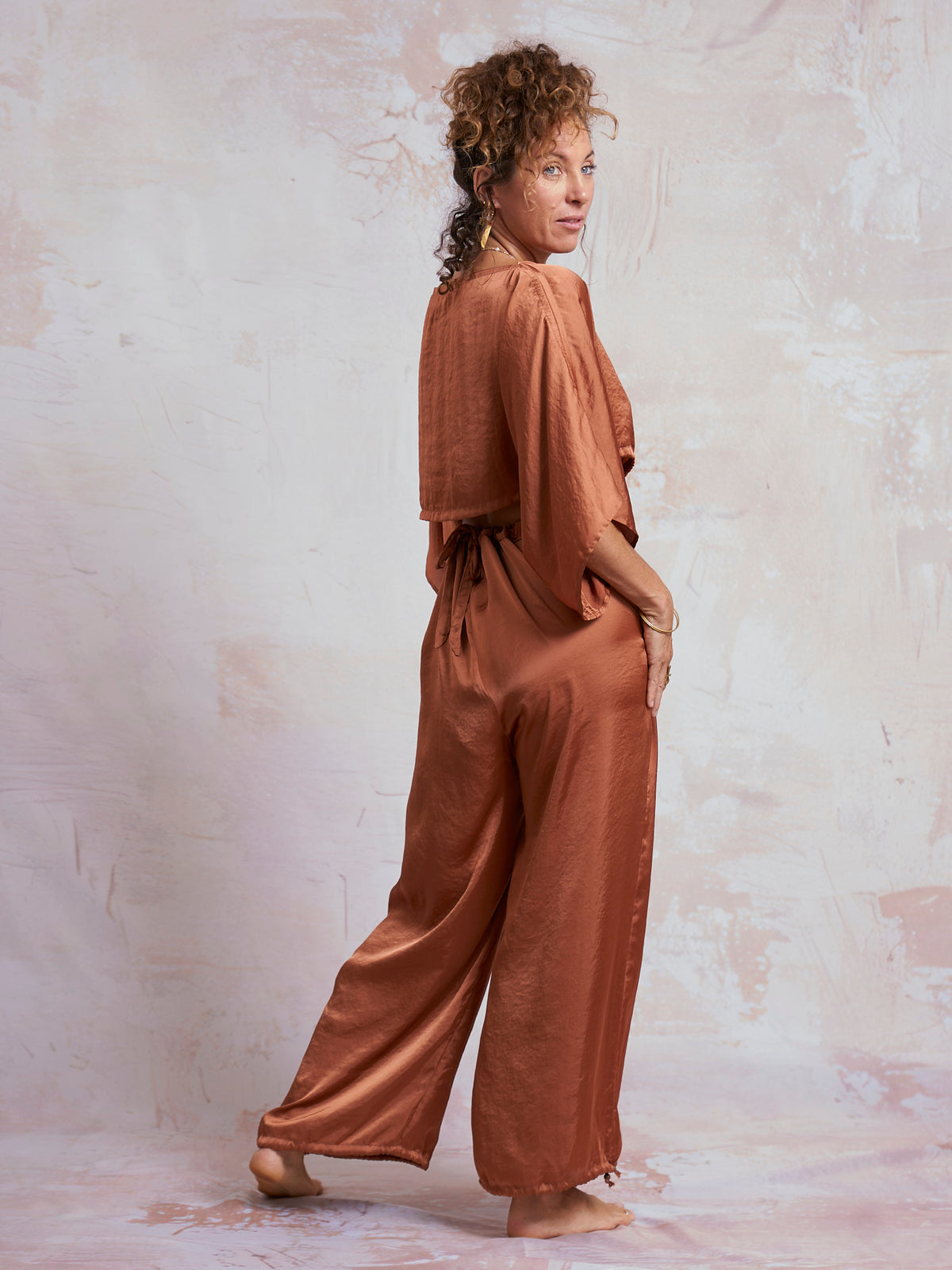 Copper Satin Yuko Pants